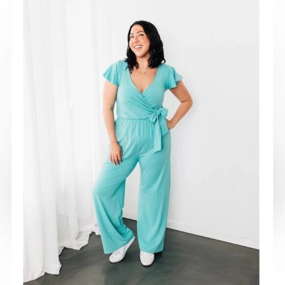 Smash + Tess Pants - NWT Smash + Tess Knotty Wide Leg Romper Size 2X in “Something Blue”